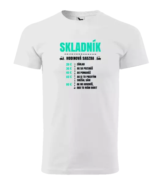 Pánske tričko Hodinová sadzba - skladník