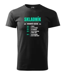Pánske tričko Hodinová sadzba - skladník