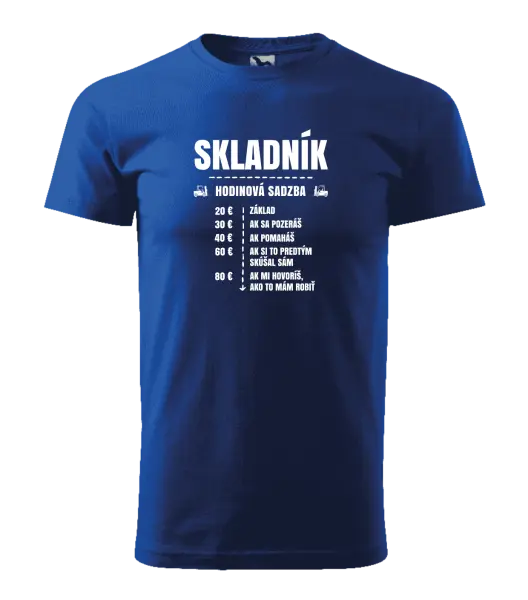 Pánske tričko Hodinová sadzba - skladník