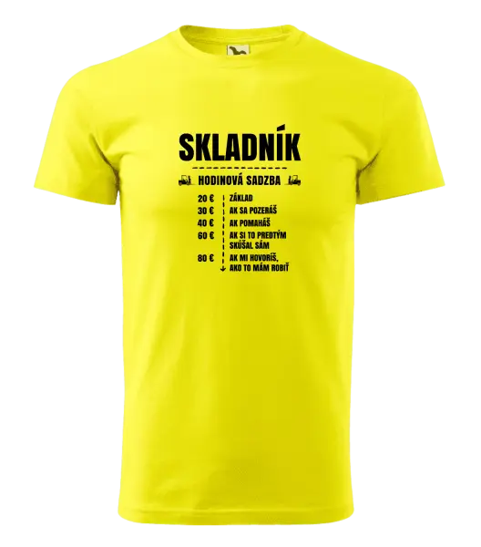 Pánske tričko Hodinová sadzba - skladník
