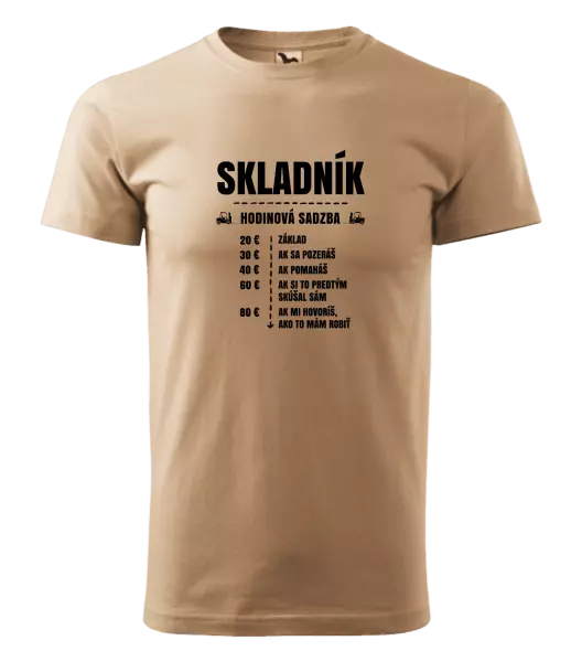 Pánske tričko Hodinová sadzba - skladník