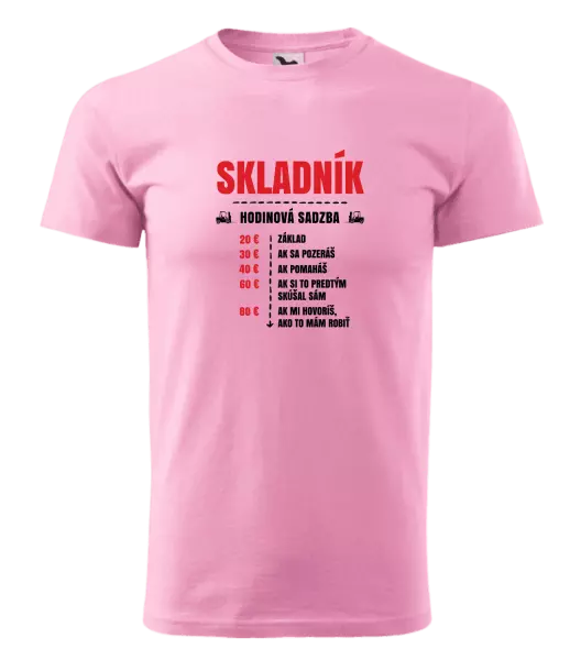 Pánske tričko Hodinová sadzba - skladník