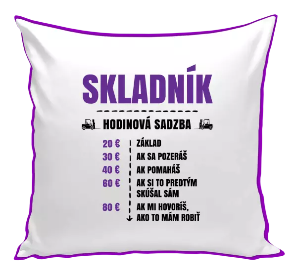 Vankúš Hodinová sadzba - skladník