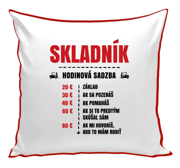 Vankúš Hodinová sadzba - skladník