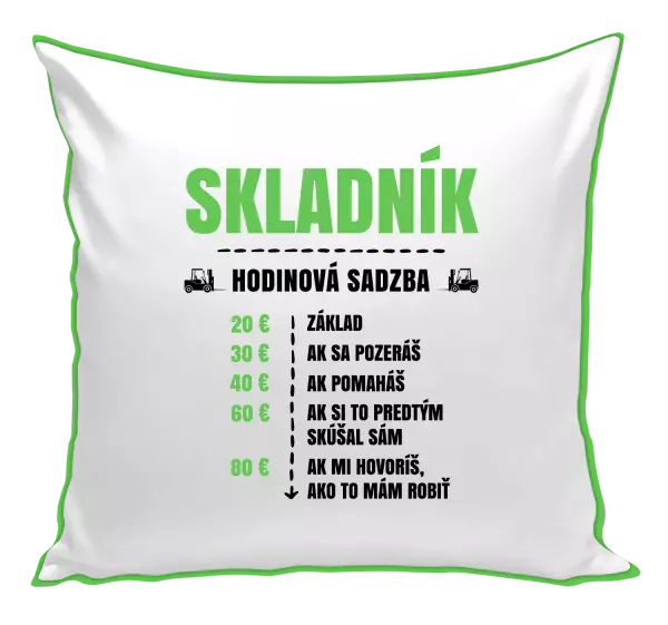 Vankúš Hodinová sadzba - skladník
