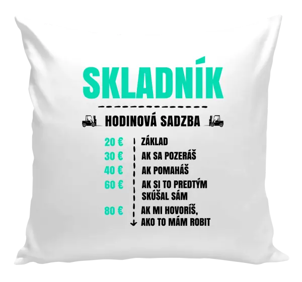 Vankúš Hodinová sadzba - skladník
