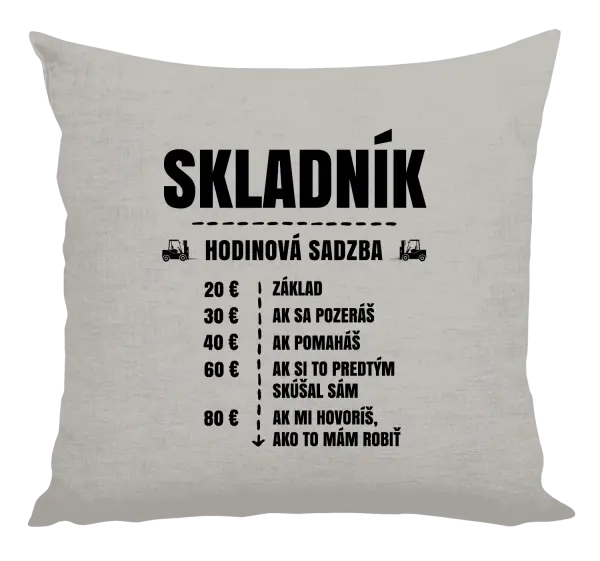Vankúš Hodinová sadzba - skladník