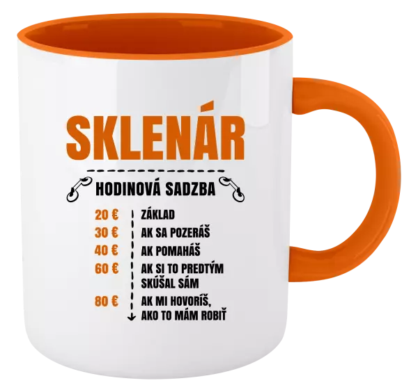 Hrnček  Hodinová sadzba - sklenár