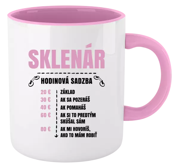 Hrnček  Hodinová sadzba - sklenár