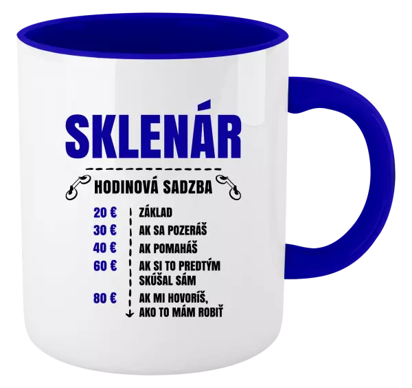 Hrnček  Hodinová sadzba - sklenár