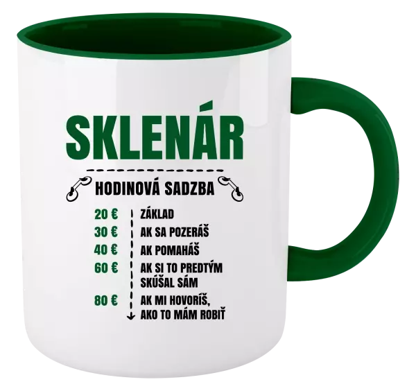 Hrnček  Hodinová sadzba - sklenár