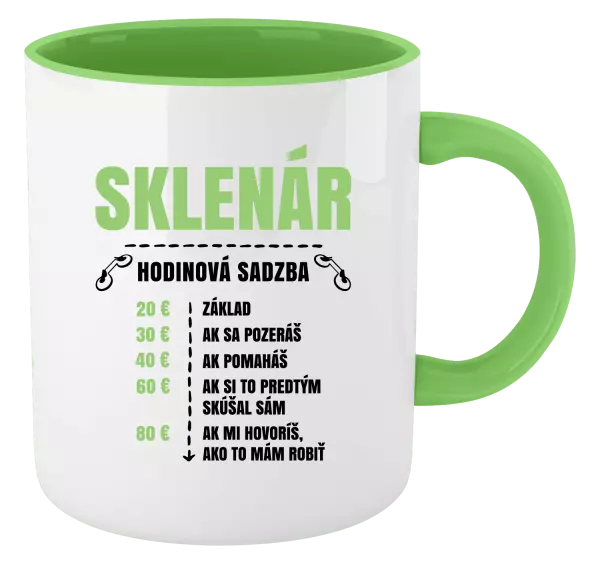 Hrnček  Hodinová sadzba - sklenár