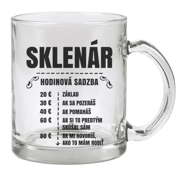 Hrnček Hodinová sadzba - sklenár