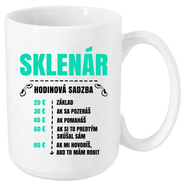 Hrnček Hodinová sadzba - sklenár