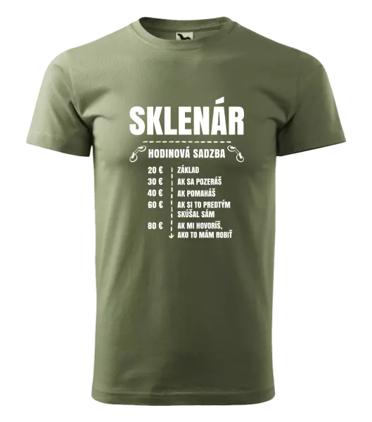 Pánske tričko Hodinová sadzba - sklenár