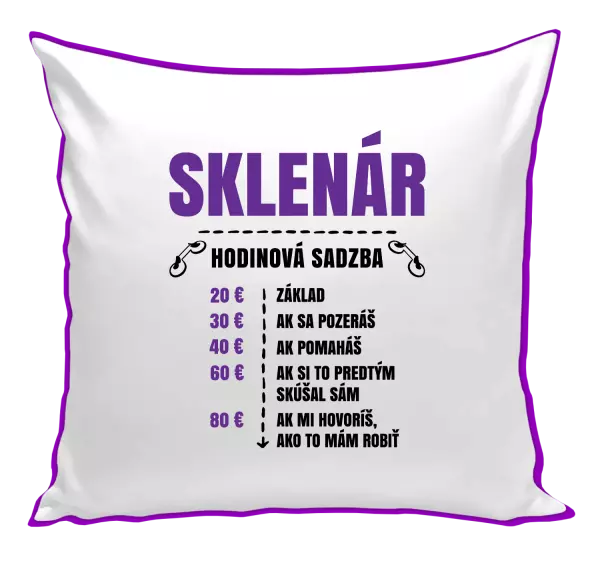 Vankúš Hodinová sadzba - sklenár