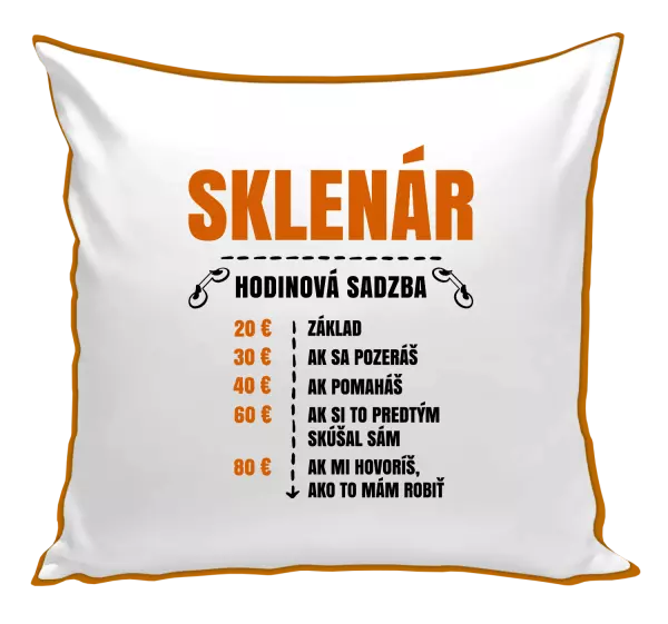 Vankúš Hodinová sadzba - sklenár