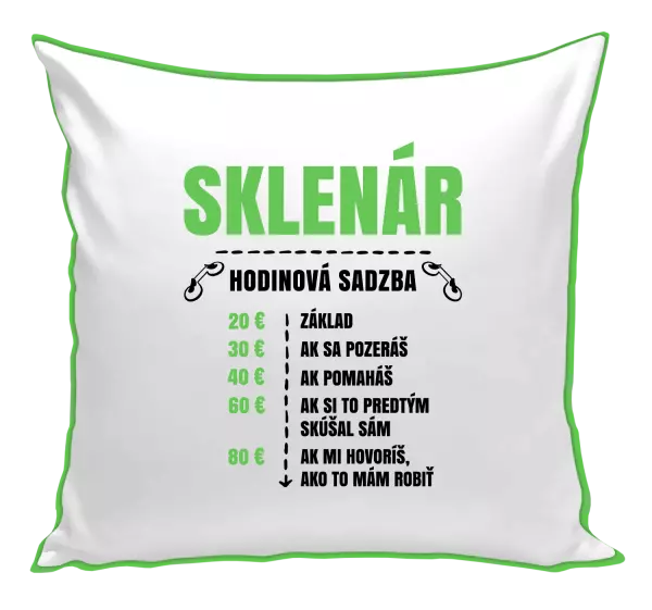 Vankúš Hodinová sadzba - sklenár