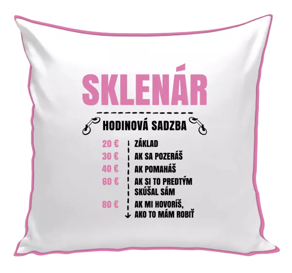 Vankúš Hodinová sadzba - sklenár