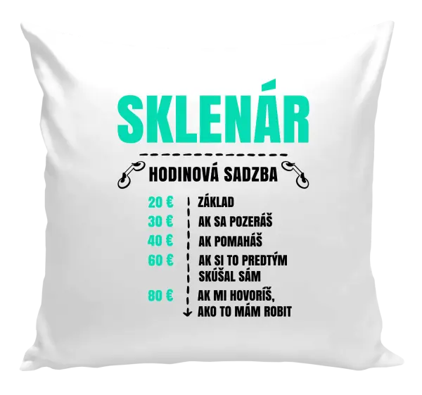 Vankúš Hodinová sadzba - sklenár