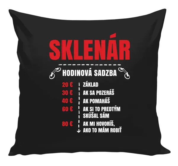 Vankúš Hodinová sadzba - sklenár