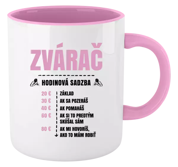 Hrnček  Hodinová sadzba - zvárač