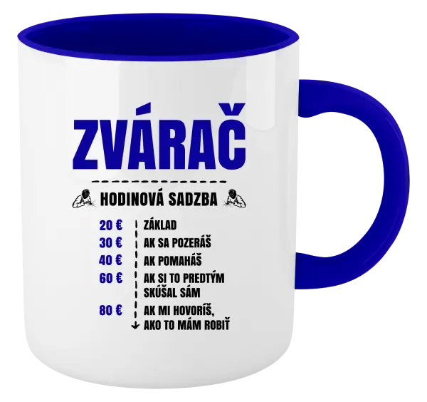 Hrnček  Hodinová sadzba - zvárač