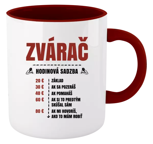 Hrnček  Hodinová sadzba - zvárač