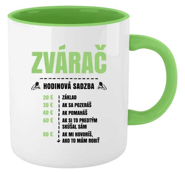 Hrnček  Hodinová sadzba - zvárač