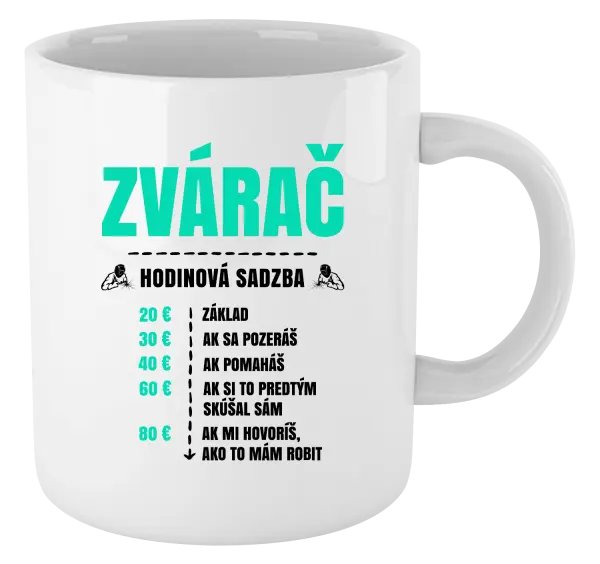 Hrnček Hodinová sadzba - zvárač