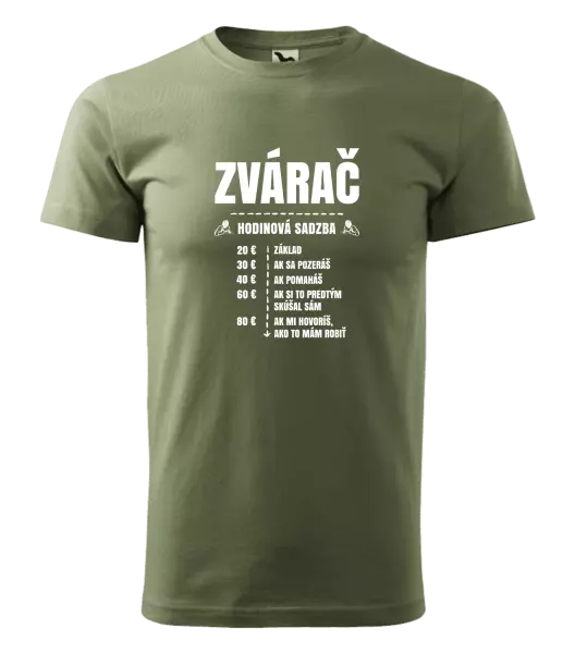 Pánske tričko Hodinová sadzba - zvárač