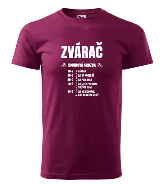 Pánske tričko Hodinová sadzba - zvárač