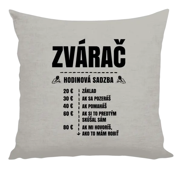 Vankúš Hodinová sadzba - zvárač