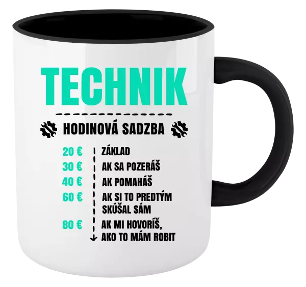 Hrnček  Hodinová sadzba - technik