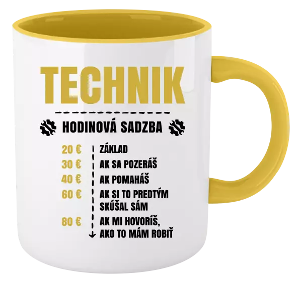 Hrnček  Hodinová sadzba - technik