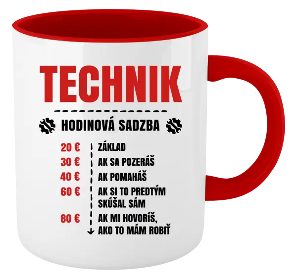 Hrnček  Hodinová sadzba - technik