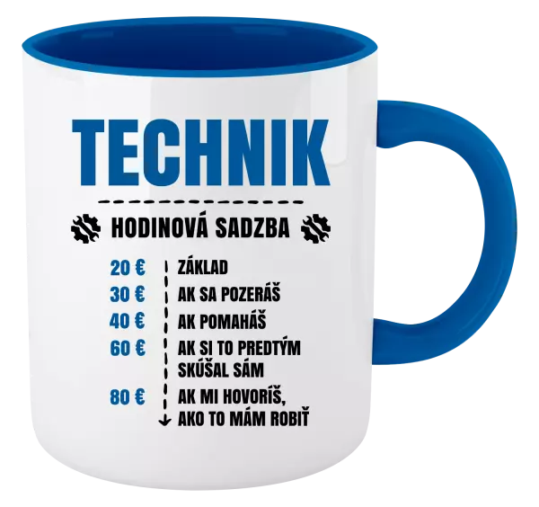 Hrnček  Hodinová sadzba - technik