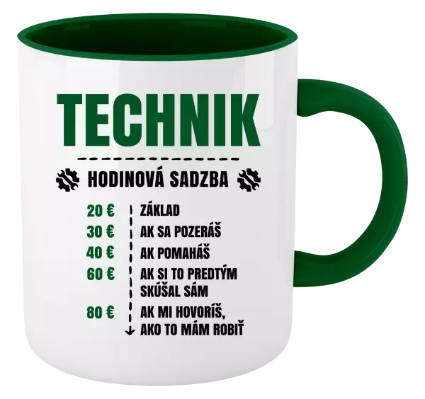 Hrnček  Hodinová sadzba - technik