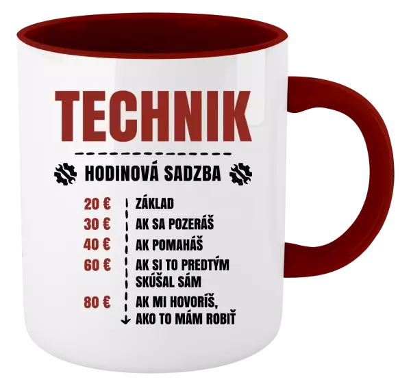 Hrnček  Hodinová sadzba - technik