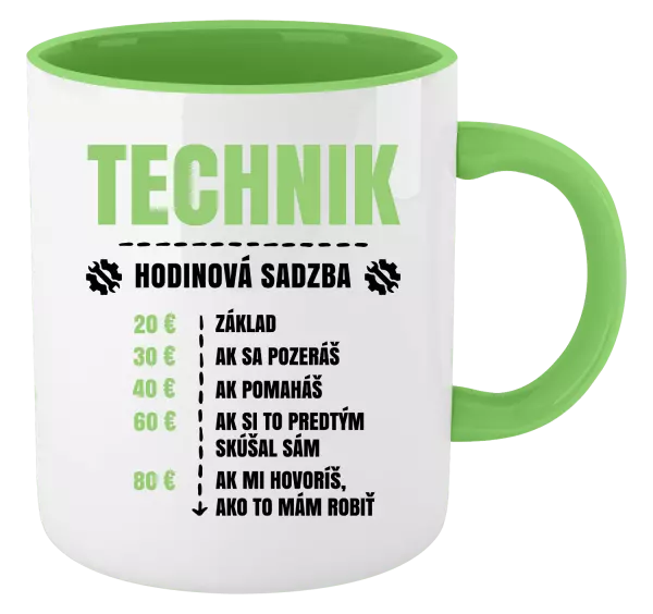 Hrnček  Hodinová sadzba - technik