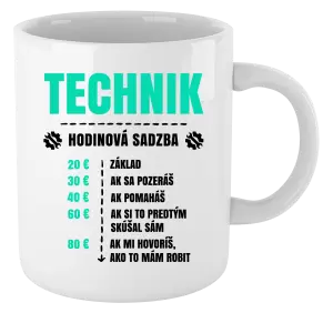Hrnček Hodinová sadzba - technik