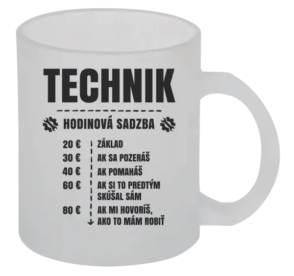 Hrnček Hodinová sadzba - technik