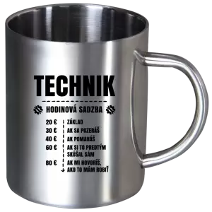 Nerezový hrnček Hodinová sadzba - technik