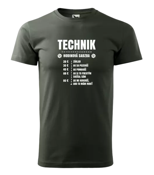 Pánske tričko Hodinová sadzba - technik