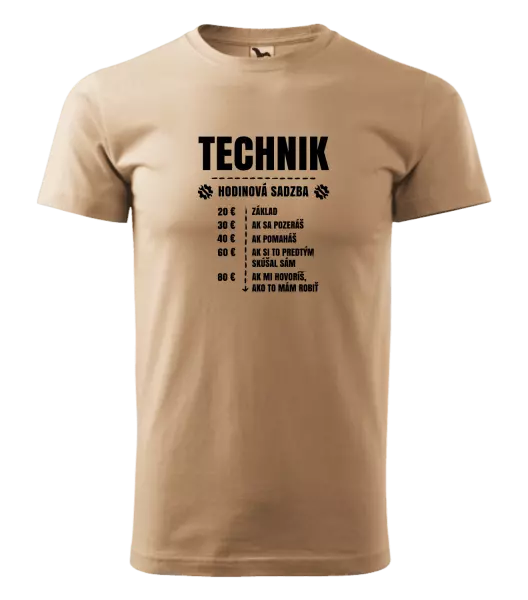Pánske tričko Hodinová sadzba - technik