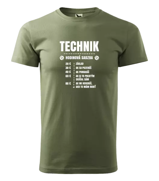 Pánske tričko Hodinová sadzba - technik