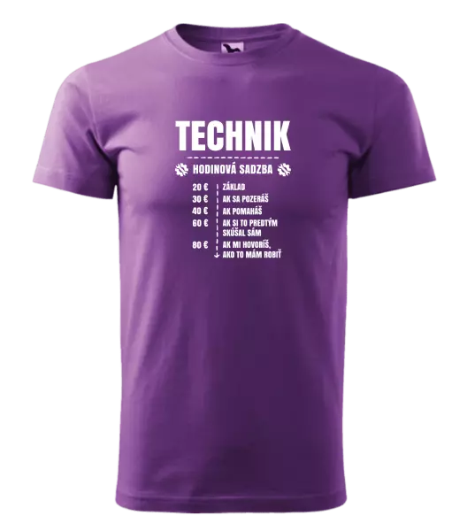 Pánske tričko Hodinová sadzba - technik