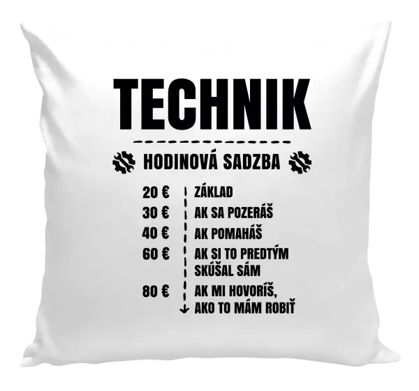Vankúš Hodinová sadzba - technik