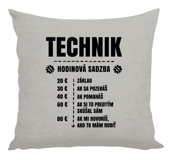 Vankúš Hodinová sadzba - technik