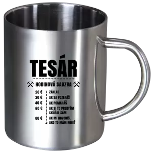 Nerezový hrnček Hodinová sadzba - tesár